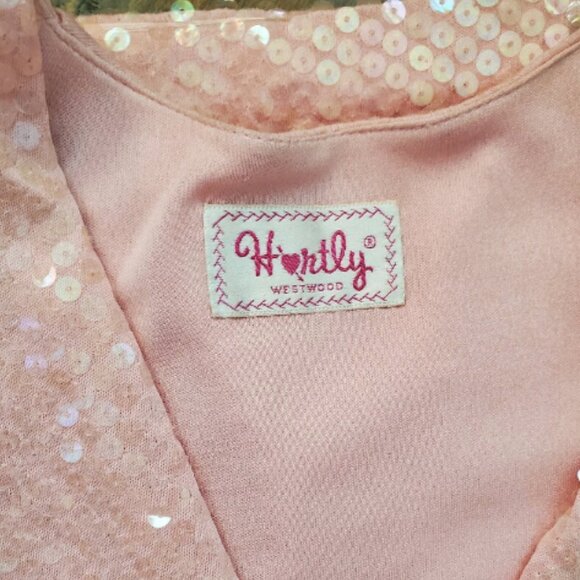 80s Vintage Pink Hartly Westwood Sequin Drop Waist Dress - Picture 4 of 4